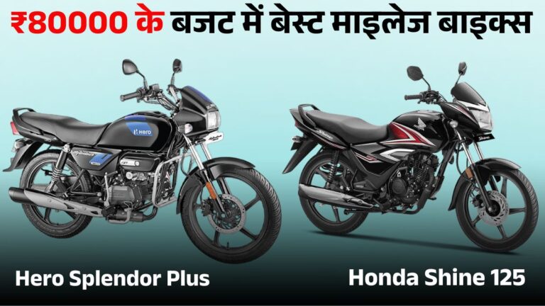Best Bikes Under ₹80,000 In India 2026: लिस्ट में Splendor Plus, Honda Shine & TVS Sport शामिल।