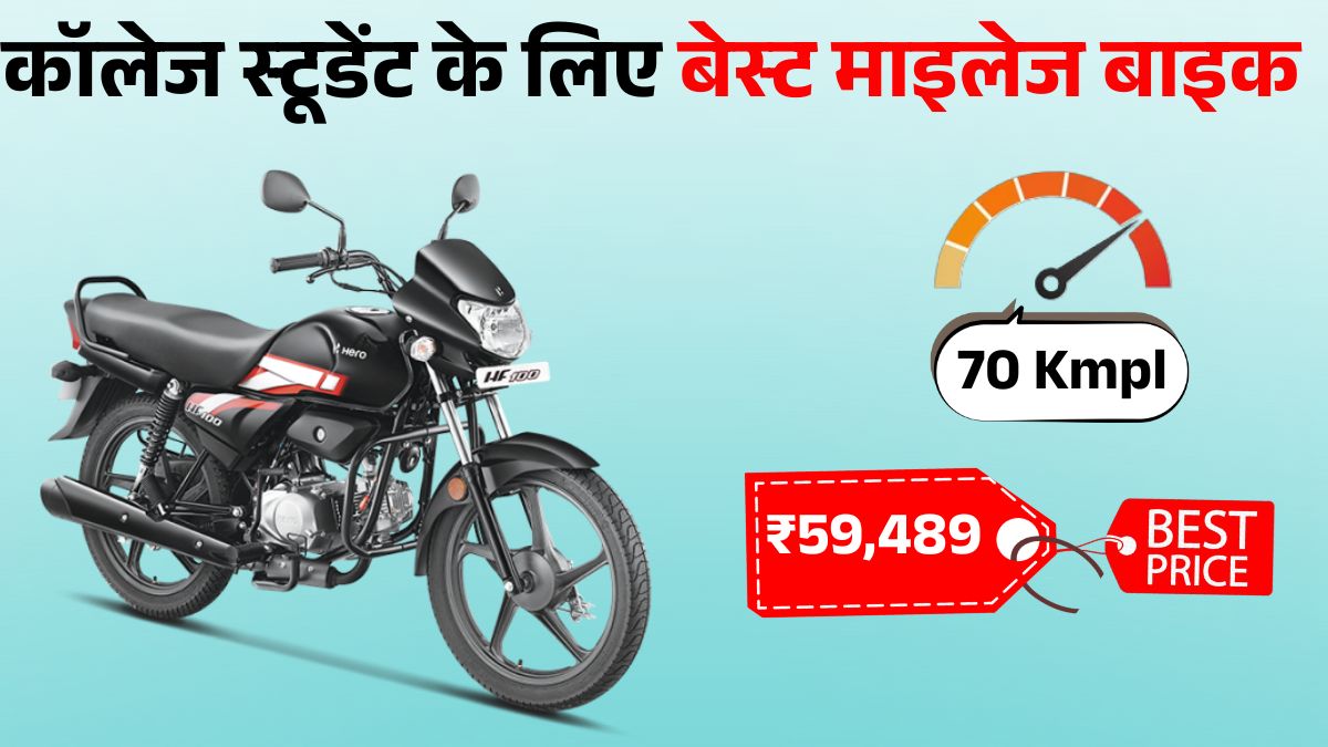 Hero HF 100 Best Mileage Bike for College Students, Price ₹59,489; जानें इंजन और खासियत।