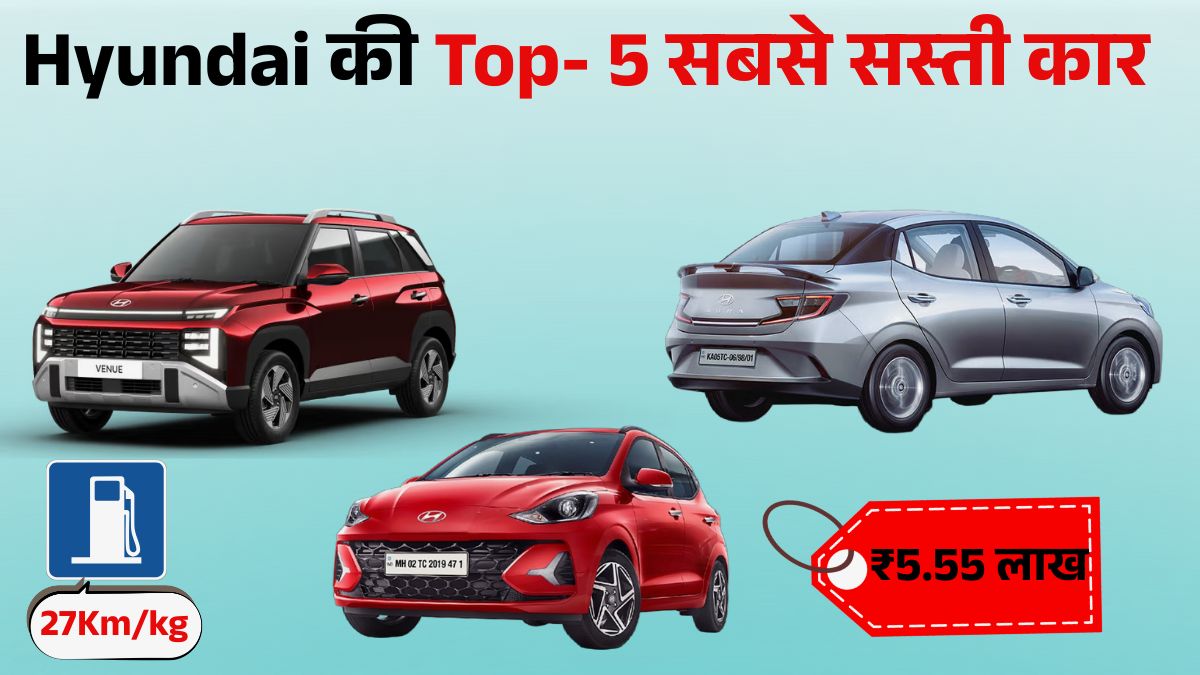 Top 5 Cheapest Hyundai Cars in India 2026: लिस्ट में Grand i10 NIOS से लेकर Exter तक शामिल, जानें Price Mileage Features